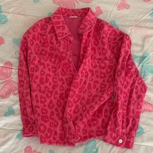 Pink Leopard Print Jacket